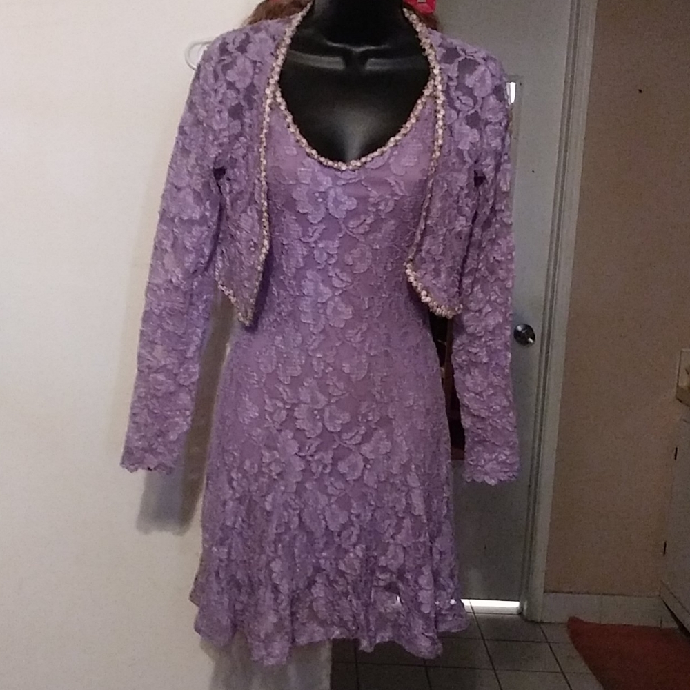 Vintage Betsey Johnson Luxe lavender lace dress